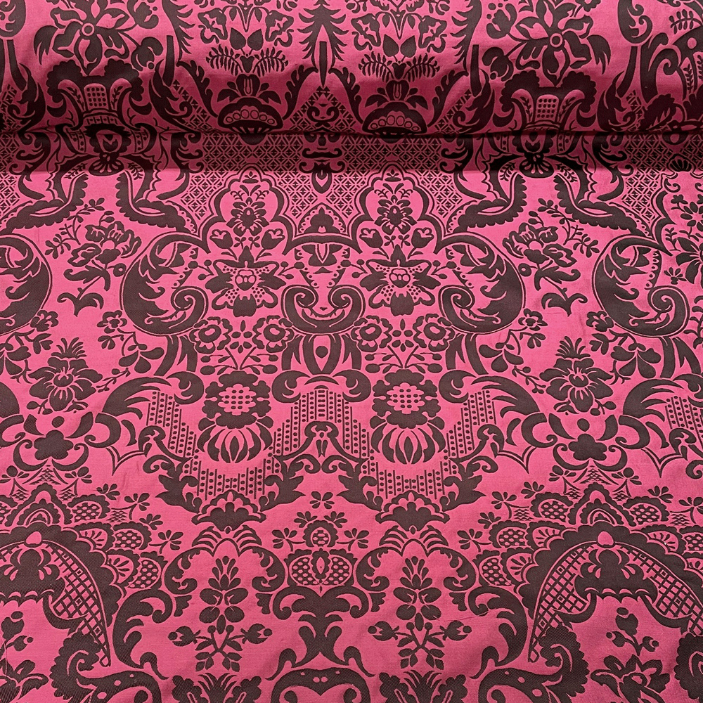 Black Raspberry Silk Damask Renaissance Fabrics