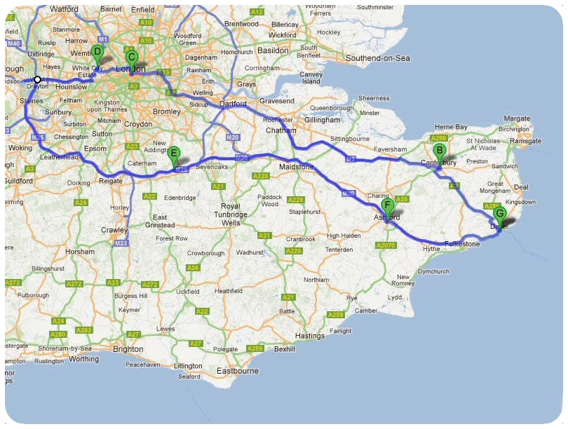 Les Points Forts Du Kent Carte Du Kent Angleterre Carte