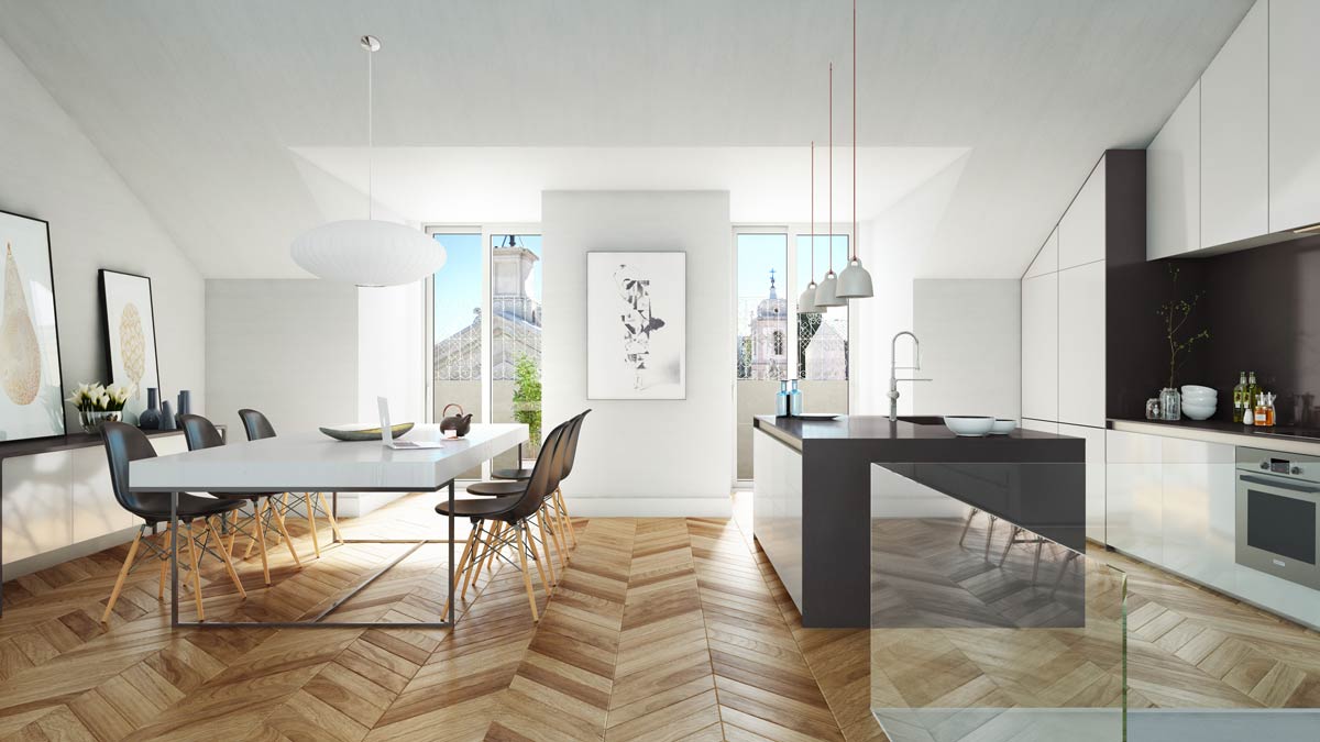 Render y Arquitectura 3D Render edificio de viviendas en