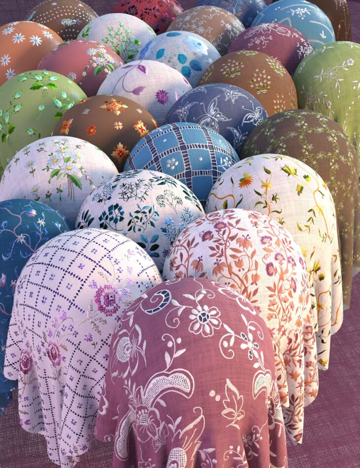 Embroidered Fabric Shader Presets Linen and Cotton RenderState