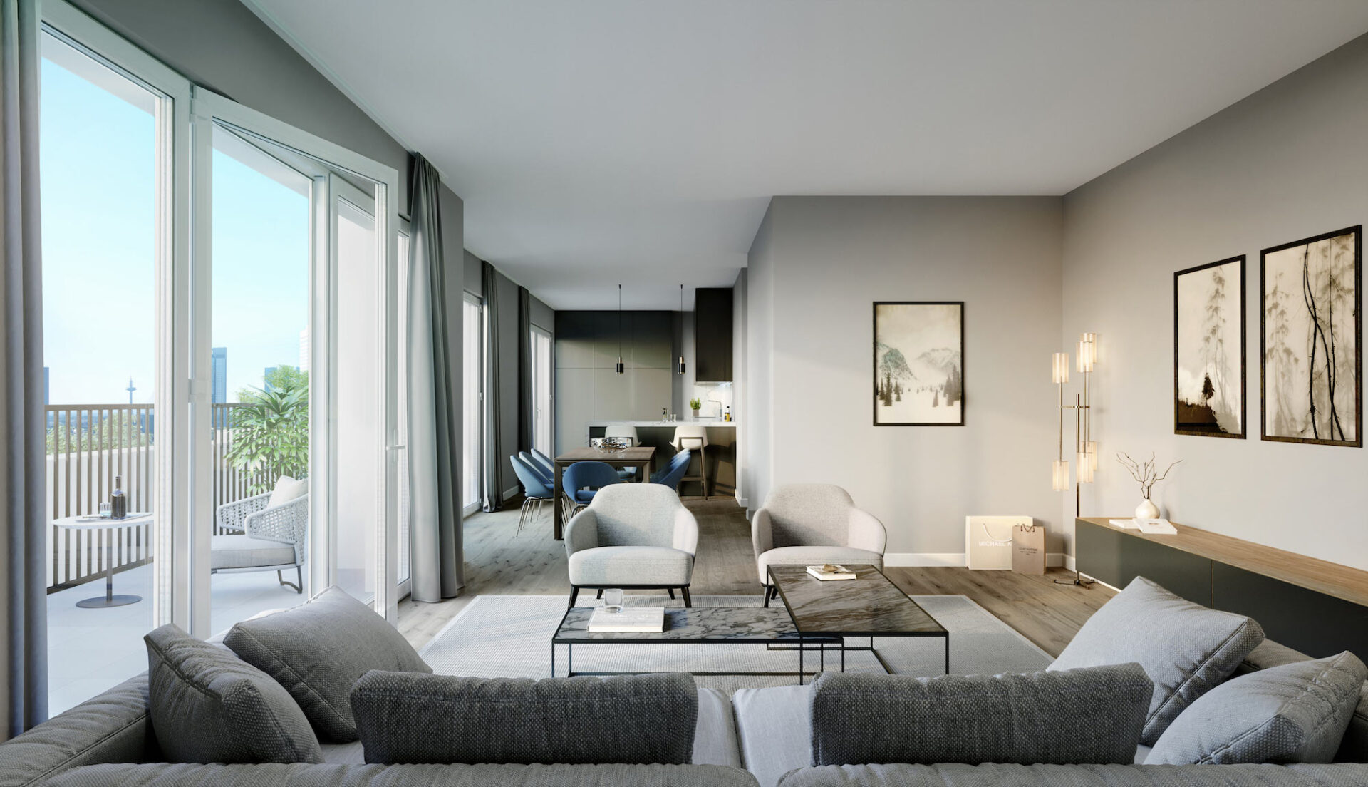 Interior Visualisation, Stylish Residences In Frankfurt