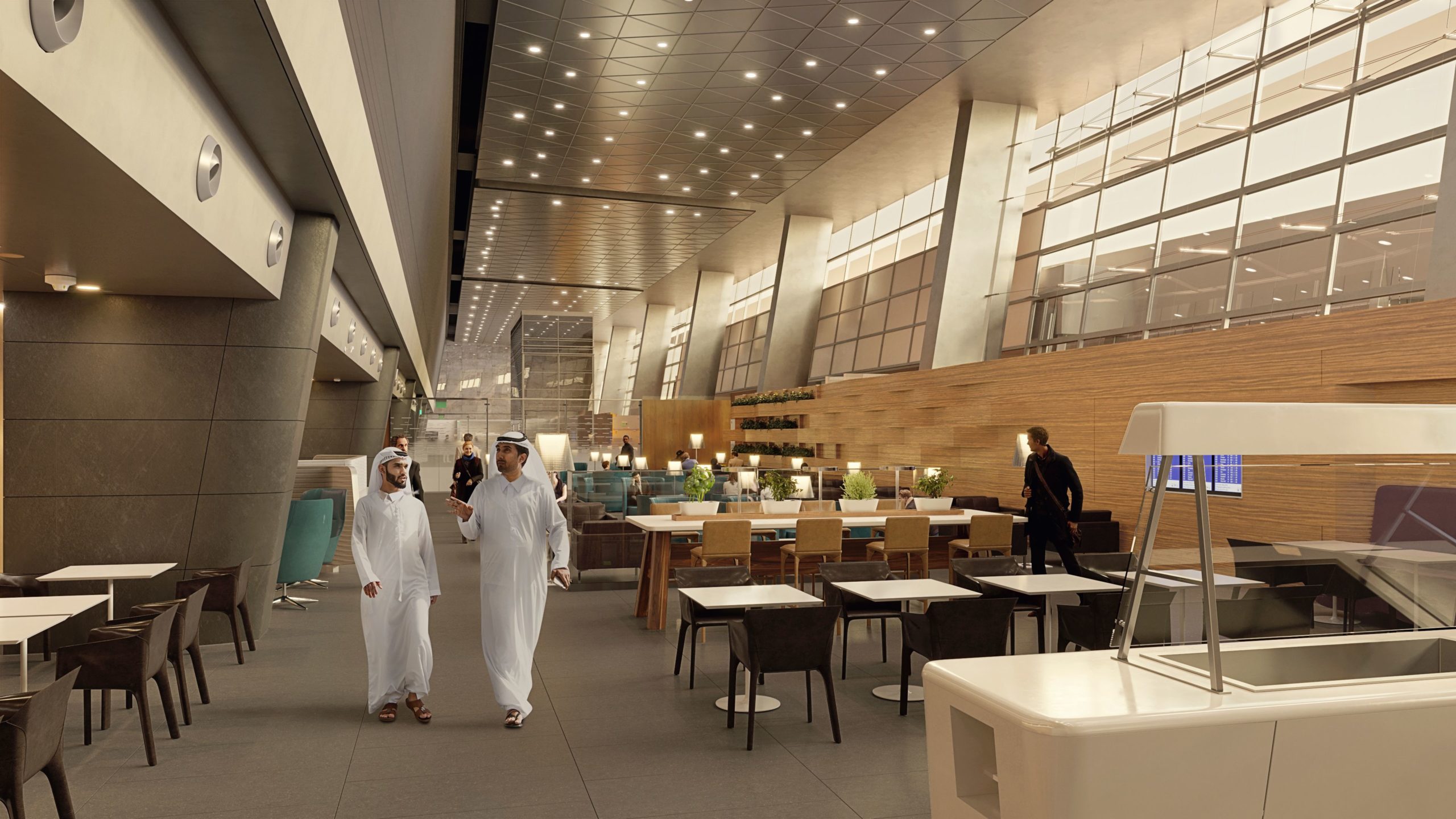 Qatar Airways Lounges 3D Interior Rendering Qatar Airways Designs