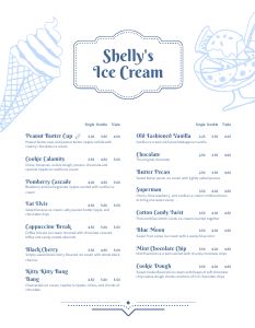 Ice Cream Parlor Menu Design Template by MustHaveMenus