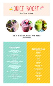 Sample Juice Bar Menu Design Template by MustHaveMenus