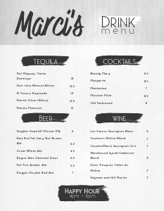 Noir Bar Menu Design Template by MustHaveMenus