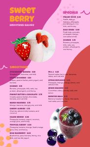 Smoothie Menu Example Design Template by MustHaveMenus