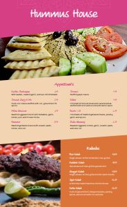 Hummus Middle Eastern Menu Design Template by MustHaveMenus