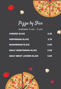 Pizza Ingredients Table Tent Template by MustHaveMenus