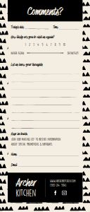 Customer Comment Card Template by MustHaveMenus