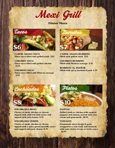 Tex Mex Menu Design Template by MustHaveMenus