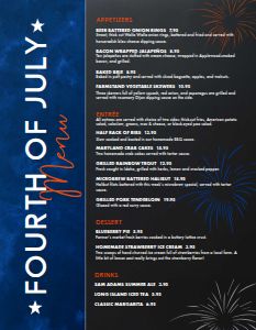 Classic 4th of July Menu Design Template by MustHaveMenus