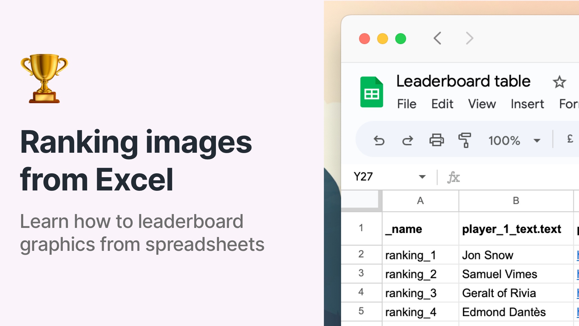 Leaderboard and ranking image automation with RenderForm RenderForm