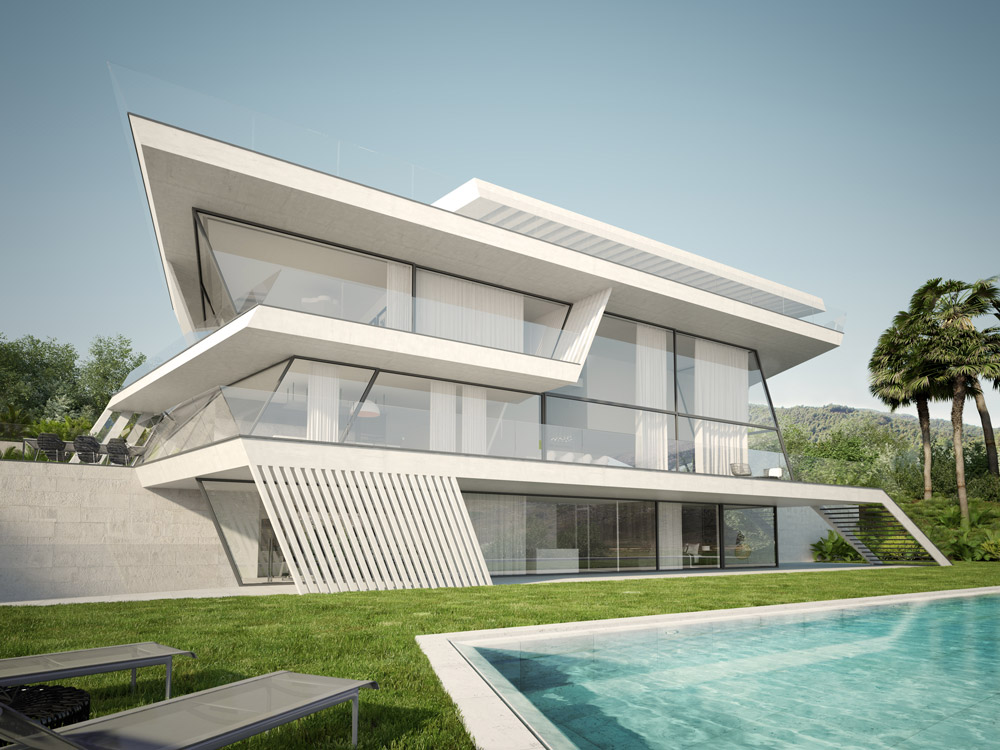 Architectural Rendering Architectural rendering of a single house in
