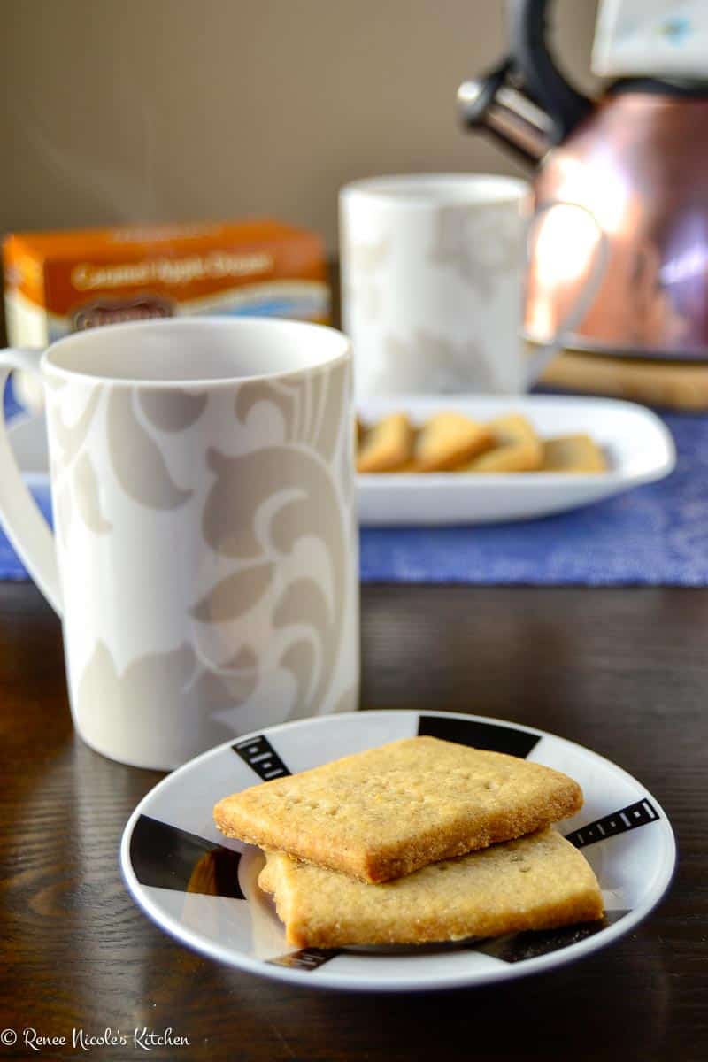 Spiced Shortbread with Caramel Apple Dream Tea Renee Nicole's Kitchen