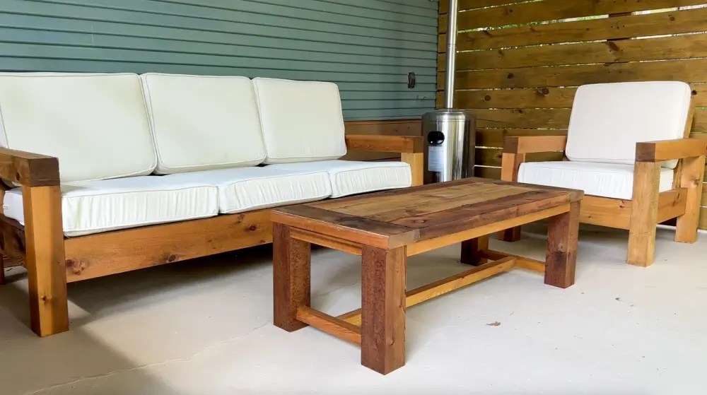 DIY 3Piece Cedar Outdoor Furniture Set Renee Renovates