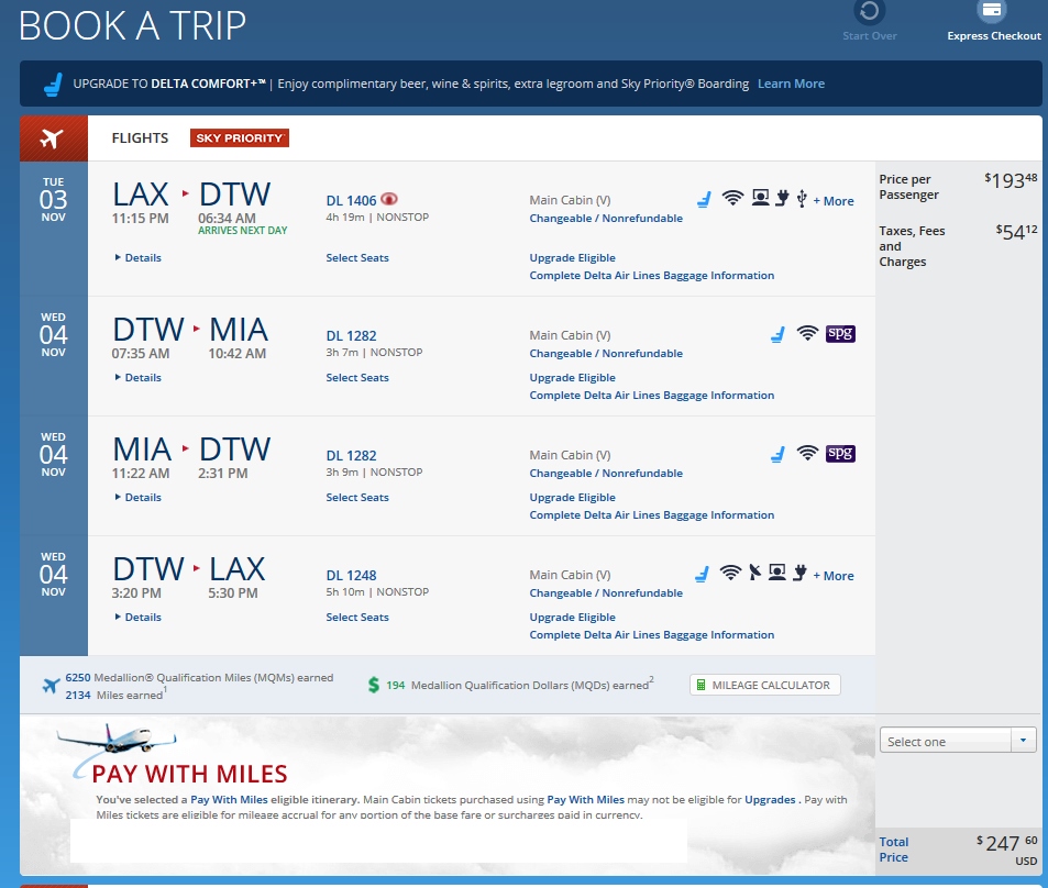 Airfare From Lax To Dtw For Christmas 2023 DL LAXDTWMIA v.v. RT 248 & 6250MQMs at 4CPM FlyerTalk Forums