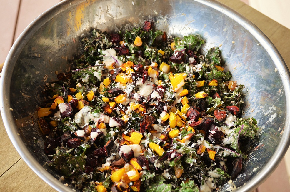 Roasted Beet and Butternut Squash Kale Salad Kale Salad