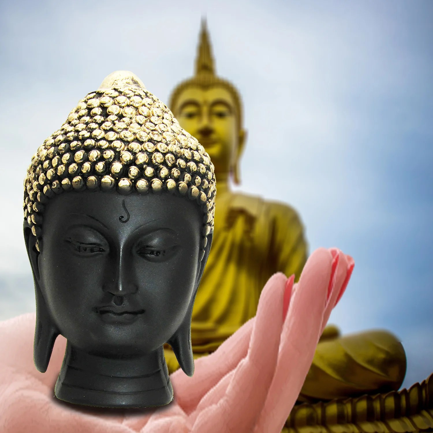 RENMAX Lord Gautam Buddha Head Face Statue for Vastu Fangshui