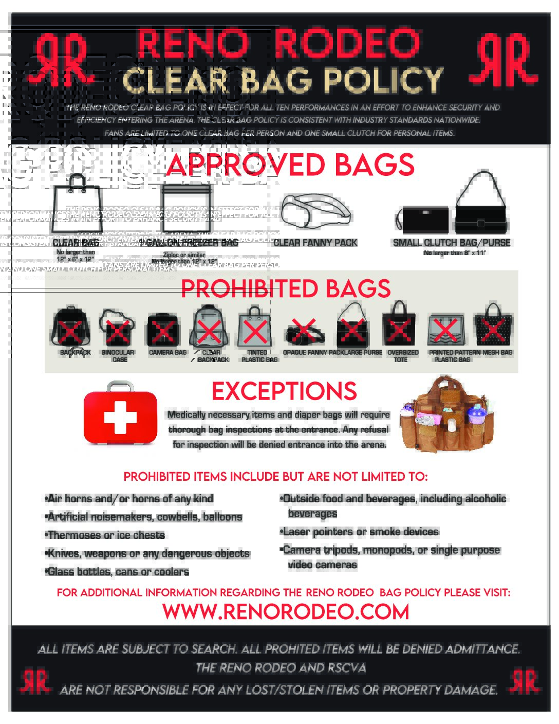 Clear Bag Policy FAQs Reno Rodeo