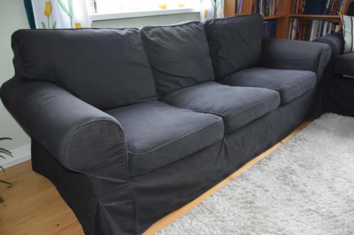 skön 3 sits soffa Skön 3-Sits Svart Ektorp Soffa Bortskänkes | Stockholm