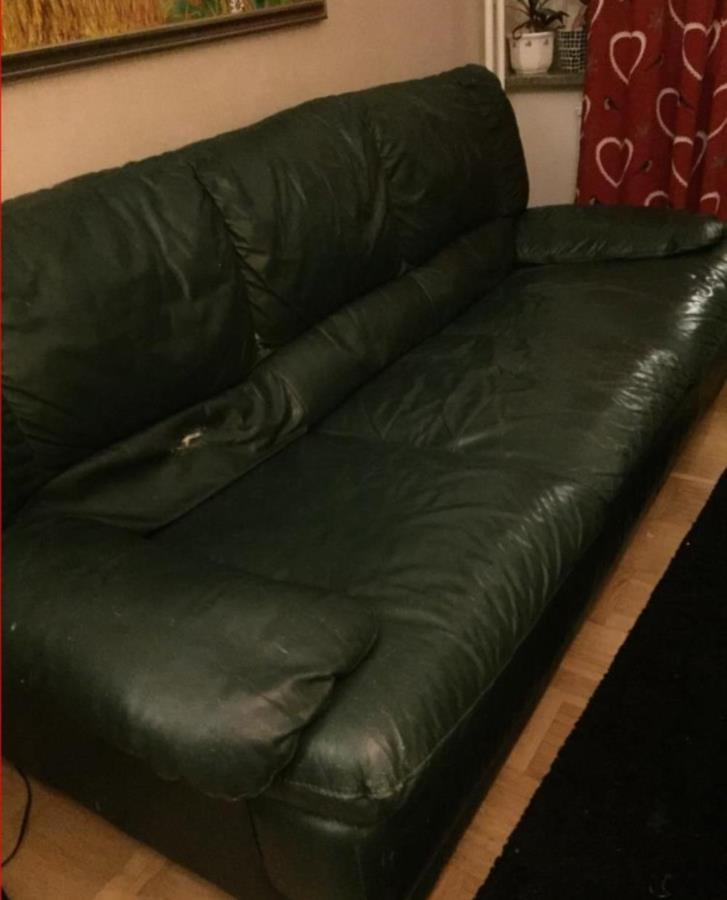 Bäddsoffa i skinn bortskänkes Södermanland