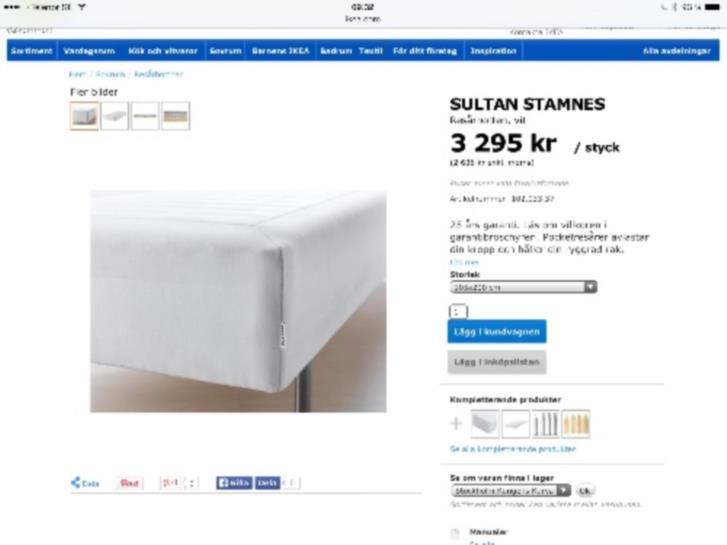 sultan stamnes Säng Sultan Stamnes Bortskänkes | Stockholm