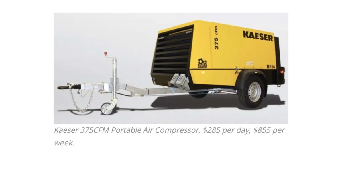 Kaeser 375CFM Portable Air Compressor Rent All Things