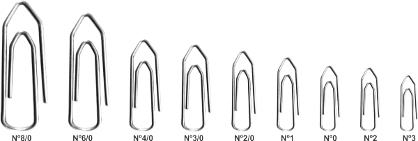 CLIPS DE METAL Nº 0 - C/ 100 - VÁRIOS TAMANHOS (1433) - Loja Chapecó Sul Distribuidora