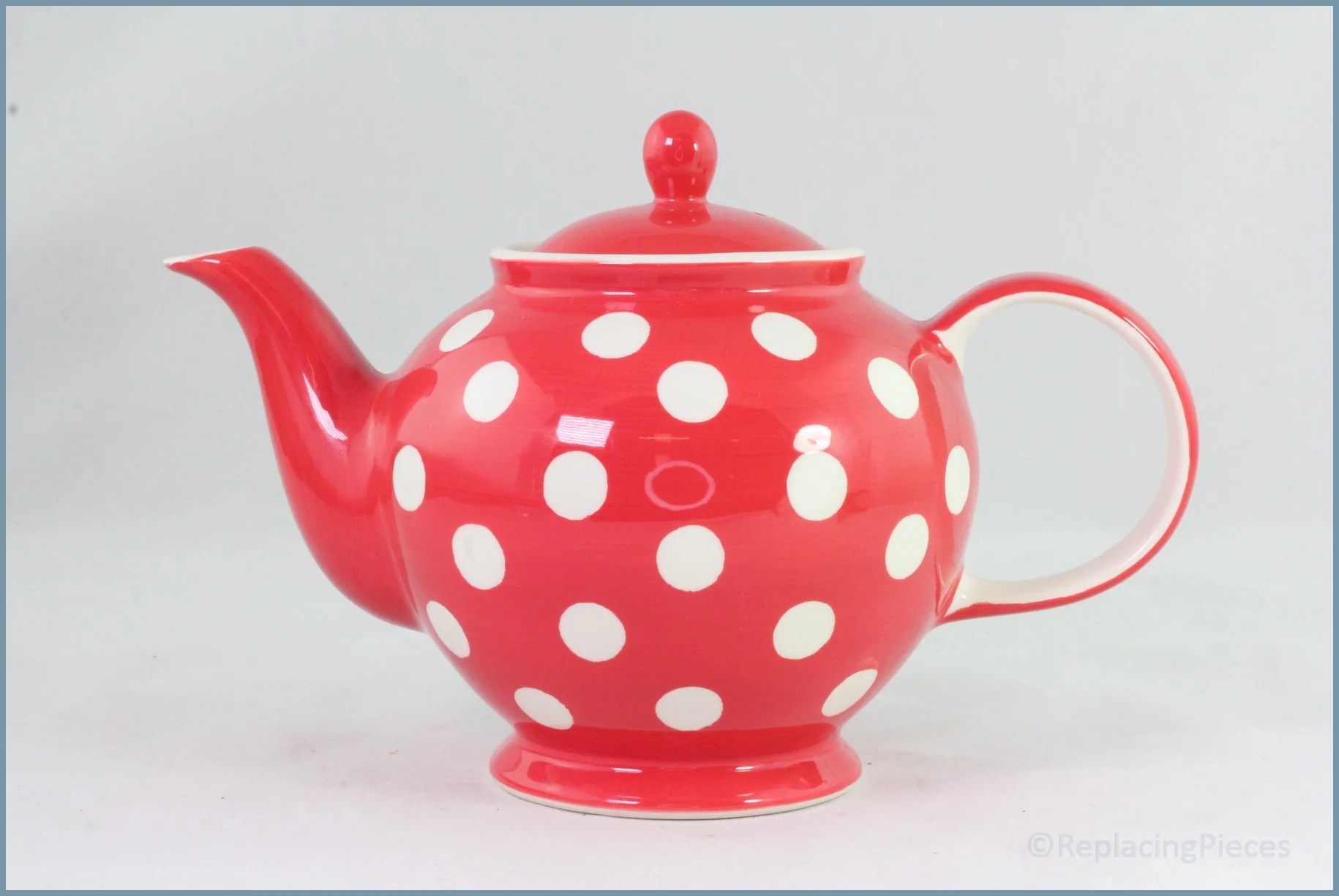 RPW139 Whittards Teapot (Red With White Spots) ReplacingPieces