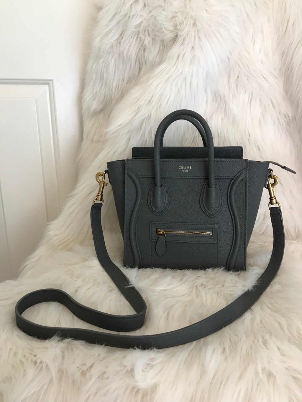 [REVIEW] Celine Nano Luggage in Kohl, Drummed Leather, Gold Hardware