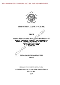 Hubungan Kualitas Pelayanan Keluarga Berencana Dengan Partisipasi Pasangan Usia Subur Dalam Program Keluarga Berencana Di Puskesmas Kori, Sumba Barat Daya, Nusa Tenggara Timur Tahun 2017 - Repository Stikes Bethesda Yakkum
