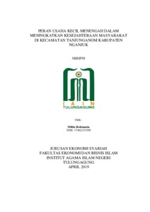 Peran Usaha Kecil Menengah Dalam Meningkatkan Kesejahteraan Masyarakat Di Kecamatan Tanjunganom Kabupaten Nganjuk - Institutional Repository Of Uin Satu Tulungagung