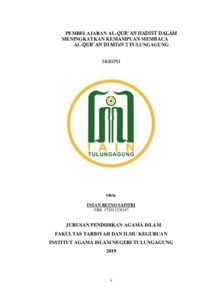 Pembelajaran Al-Qur'an Hadist Dalam Meningkatkan Kemampuan Membaca Al Qur'an Di Mtsn 2 Tulungagung - Institutional Repository Of Uin Satu Tulungagung