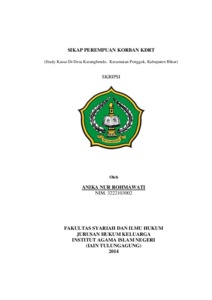 Sikap Perempuan Korban Kdrt (Study Kasus Di Desa Karangbendo, Kecamatan Ponggok, Kabupaten Blitar) - Institutional Repository Of Uin Satu Tulungagung