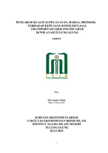 Pengaruh Kualitas Pelayanan, Harga, Promosi, Terhadap Kepuasan Konsumen Jasa Transportasi Ojek Online Grab Di Wilayah Tulungagung - Institutional Repository Of Uin Satu Tulungagung