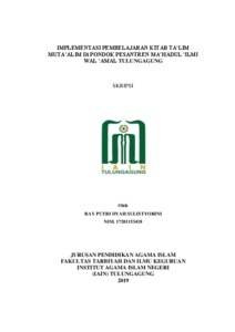 Implementasi Pembelajaran Kitab Ta'lim Muta'alim Di Pondok Pesantren Ma'hadul 'Ilmi Wal 'Amal Tulungagung - Institutional Repository Of Uin Satu Tulungagung