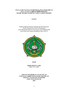 Upaya Guru Pai Dalam Meningkatkan Kemampuan Baca Tulis Al-Qur'an Siswa Kelas X Di Smk Negeri 1 Bandung Tahun Ajaran 2014/2015 - Institutional Repository Of Uin Satu Tulungagung