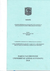 Analisis Keberadaan Trade Off Inflasi dengan Pengangguran (Kurva Phillips)  di Indonesia - Document Repository Universitas Andalas