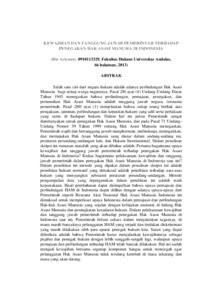 KEWAJIBAN DAN TANGGUNG JAWAB PEMERINTAH TERHADAP PENEGAKAN HAK ASASI MANUSIA  DI INDONESIA. - Document Repository Universitas Andalas