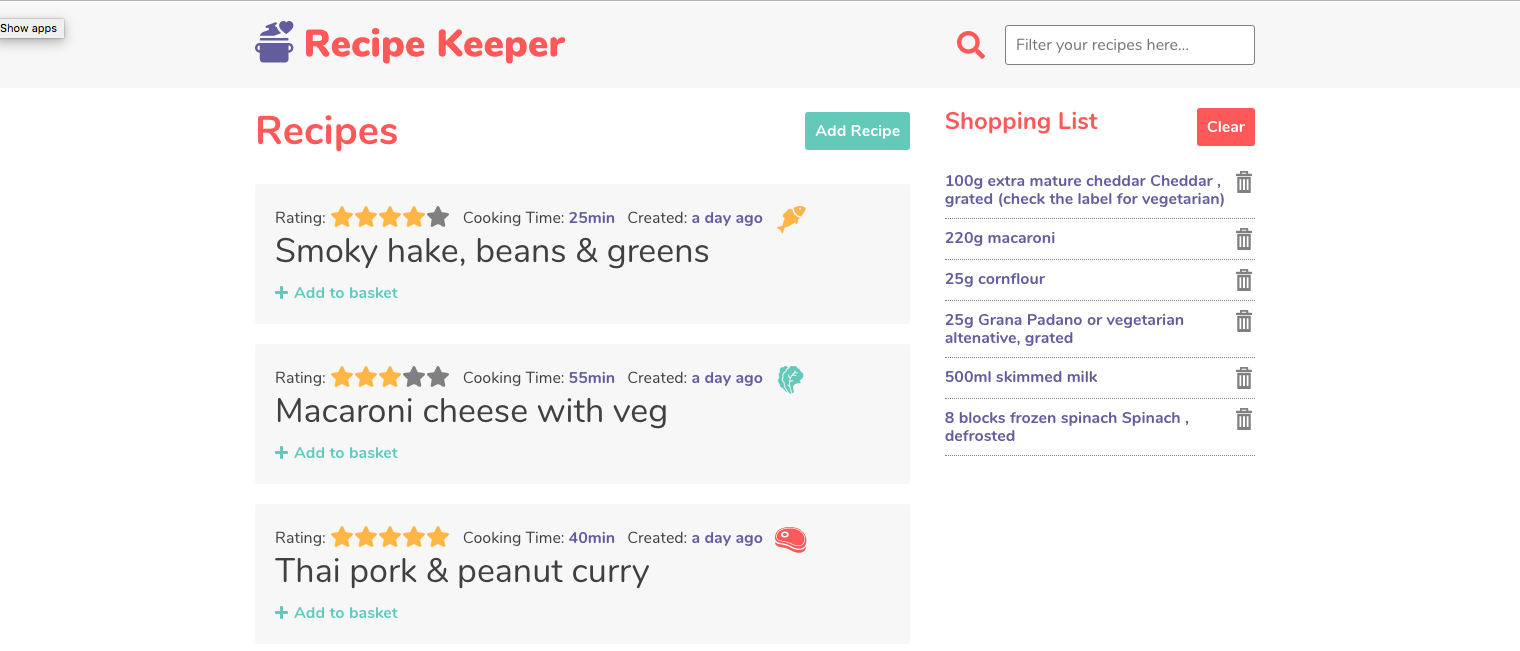 GitHub do88/recipekeeperapp Recipe Keeper Practice Application