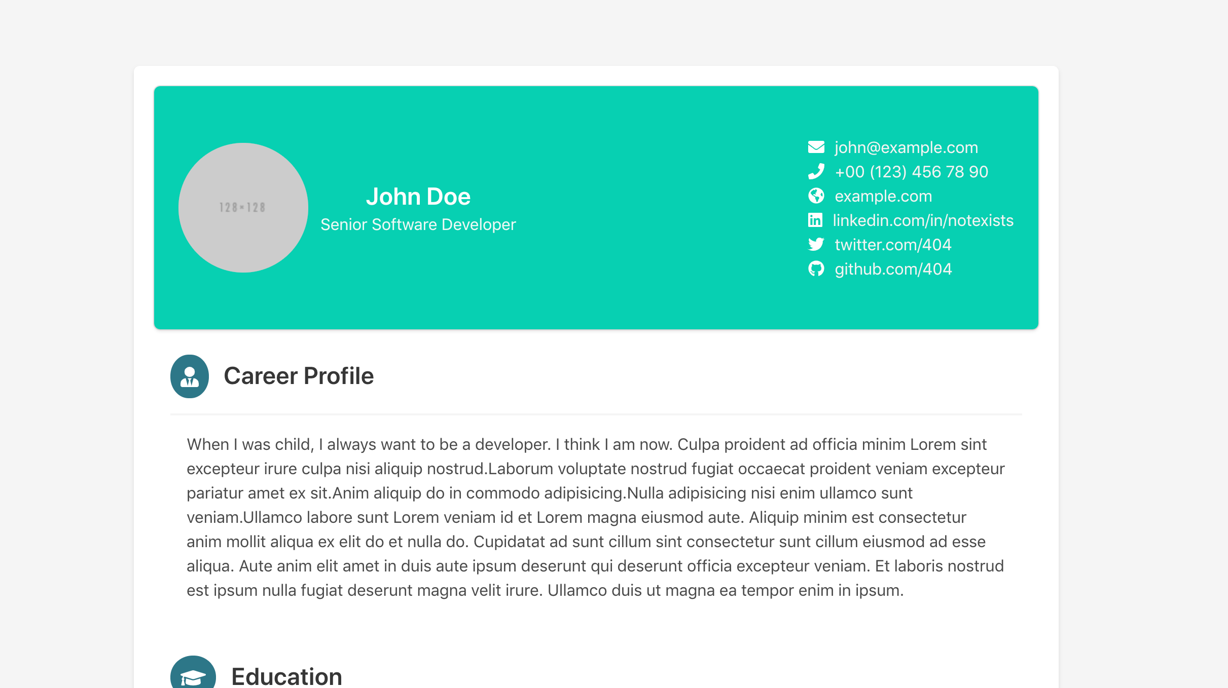 GitHub sbayd/reactcv ReactCV is fully customizable, responsive and