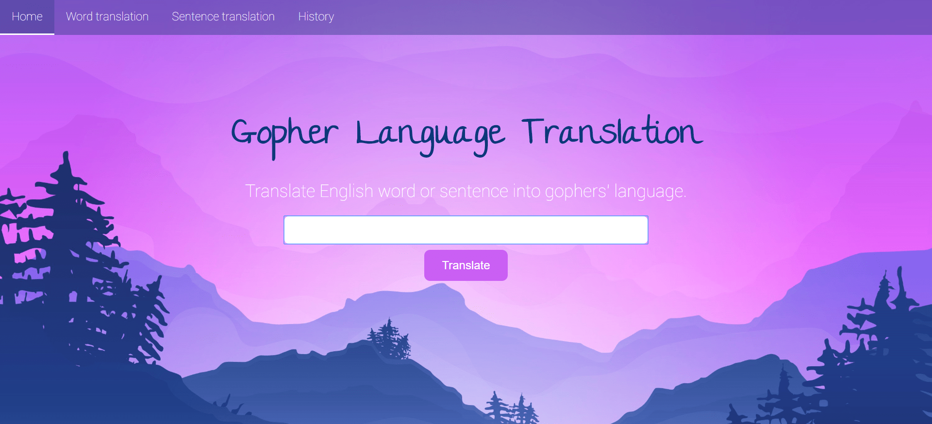 GitHub ehrrrr/gophertranslationv2 Able to translate English words