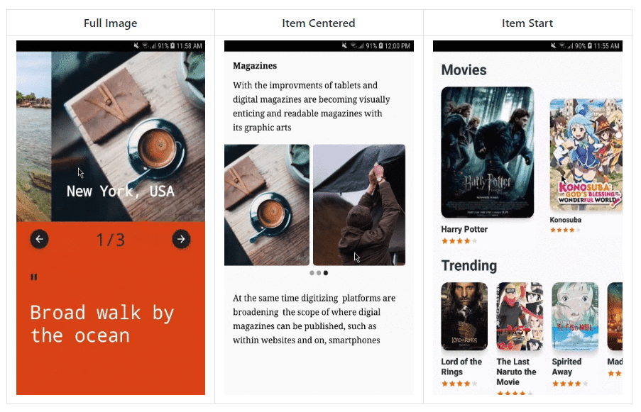 GitHub jama5262/CarouselView An android carousel library for
