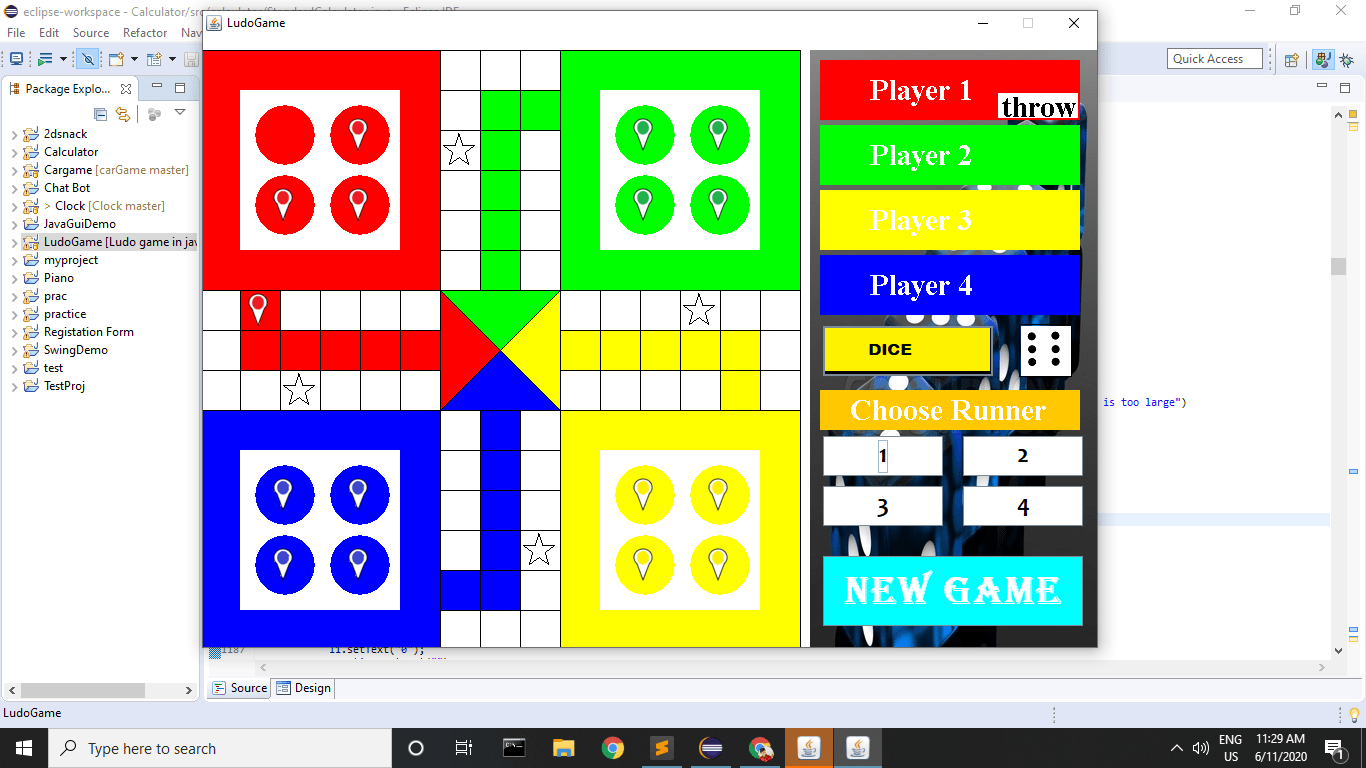 GitHub Ajaysinh1290/Ludogameinjava Created Ludo game in java swing.