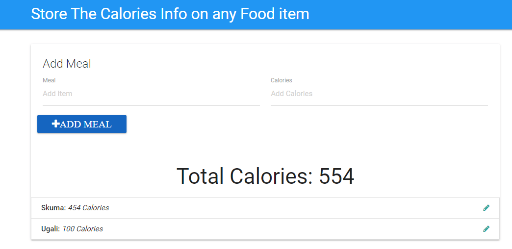 GitHub NelsonNNN/CaloriesTrack Small Project that uses vanilla