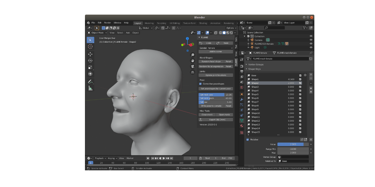 GitHub TimoBolkart/FLAMEBlenderAddon Blender Addon for the FLAME