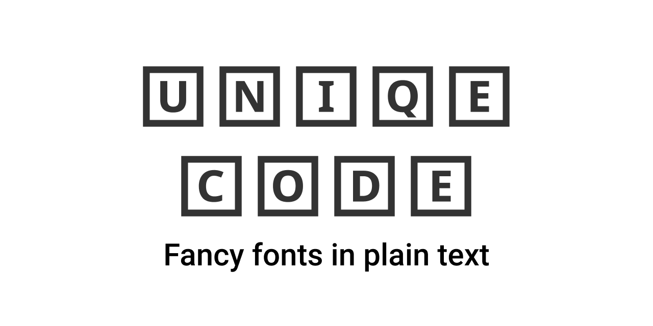 GitHub ninest/uniquecode 𝐅𝐚𝐧𝐜𝐲 ᑌᑎIᑕOᗪE 𝘧𝘰𝘯𝘵𝘴