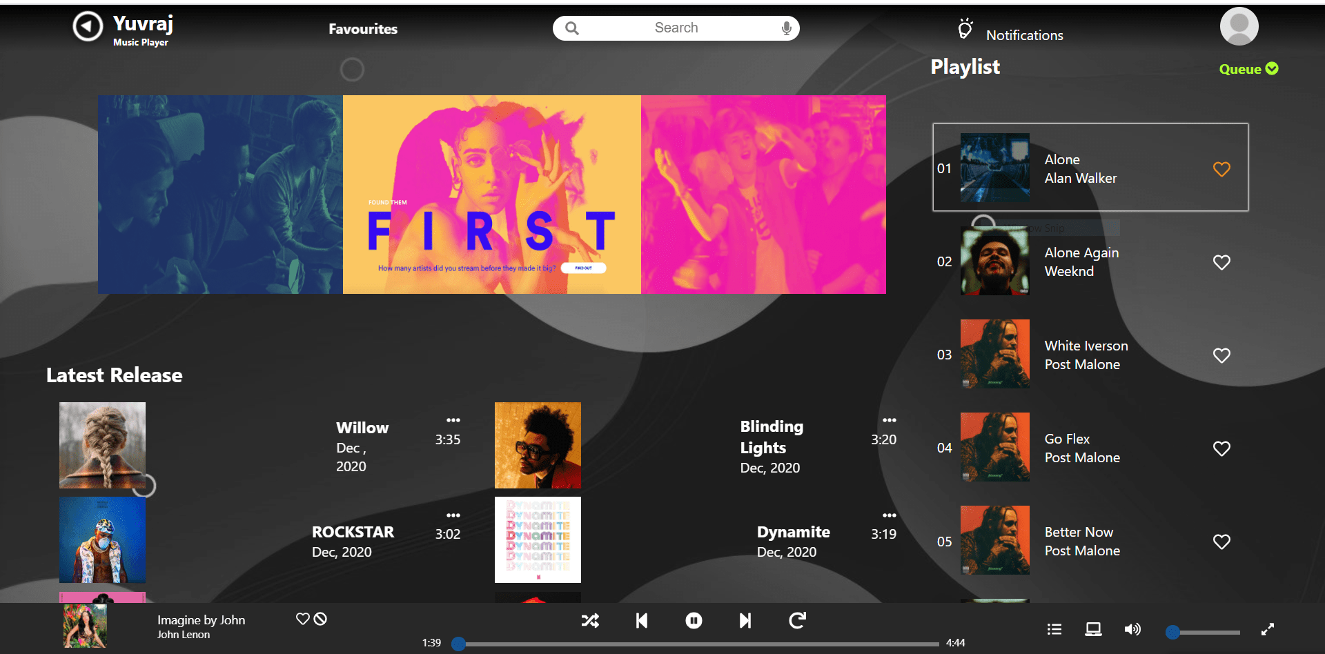 GitHub YashuC/CodingNinjaMusicPlayerProject In my B.tech first