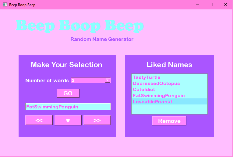 GitHub erinlouise11/beepboopbeep Random name generator.