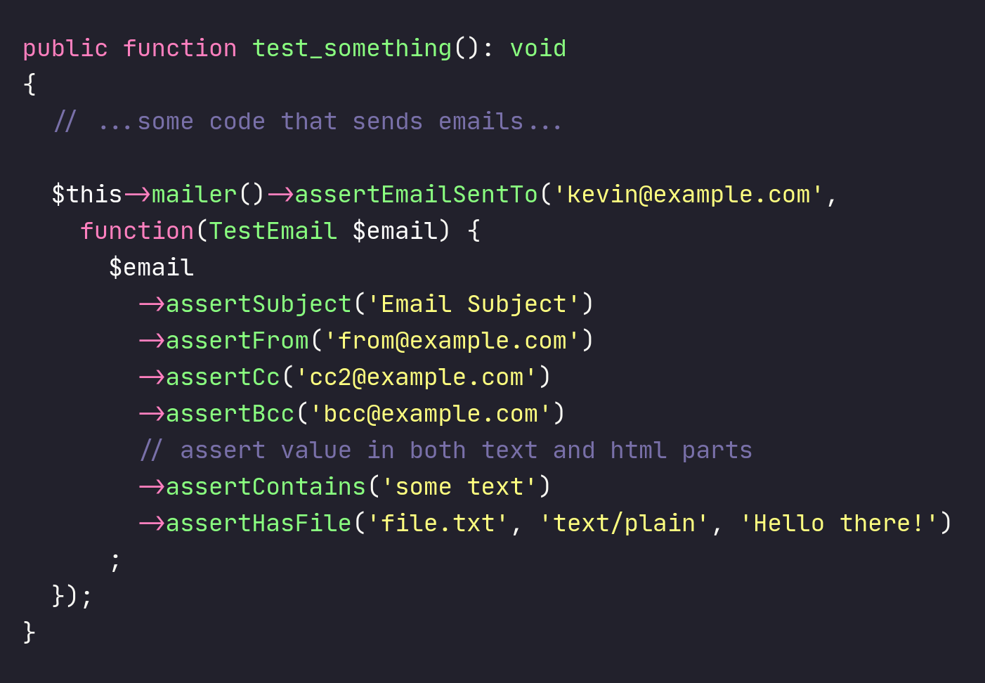 GitHub zenstruck/mailertest Alternative, opinionated helpers for